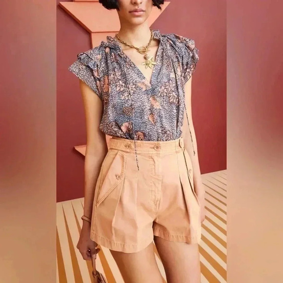 Ulla Johnson Floral Print Top - Black, Cream, Pink - Picture 3 of 10